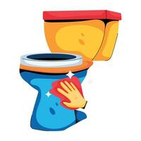 Trendy Toilet Cleaning vector