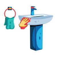 Trendy Sink Cleaning vector