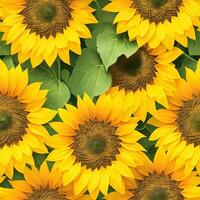 Beautiful Sunflower Pattern. Generative Ai photo