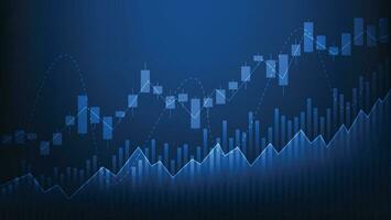 financiero negocio Estadísticas con bar grafico y candelero gráfico espectáculo valores mercado precio en oscuro antecedentes vector