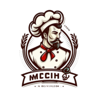 Chef alt Stil realistisch png Maskottchen Logo, ai generativ