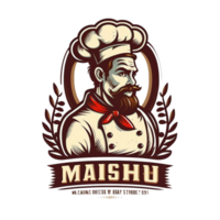 chef vieux style réaliste png mascotte logo, ai génératif