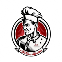 chef oud stijl realistisch PNG mascotte logo, ai generatief