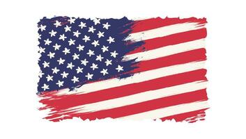 Vector vintage American flag. Vintage flag of USA.