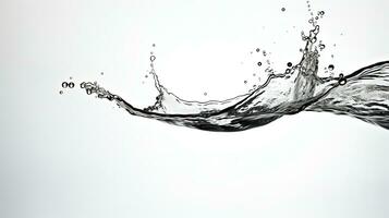 Fresh and clear water splash isolated on white background. silhouette concept photo
