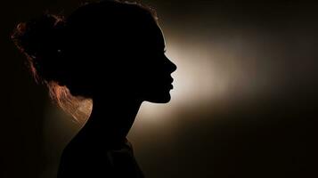 Vague outline of a female figure. silhouette concept photo
