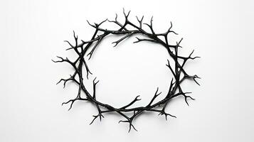 White background top view of crown of thorns. silhouette concept photo