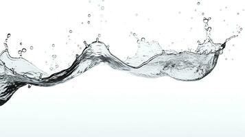 Fresh and clear water splash isolated on white background. silhouette concept photo