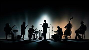 Silhouettes of music artists photo