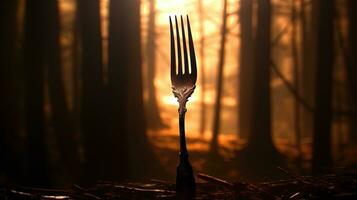 Fork s outline. silhouette concept photo