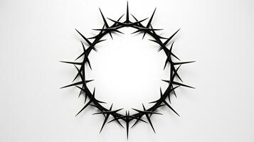 White background top view of crown of thorns. silhouette concept photo