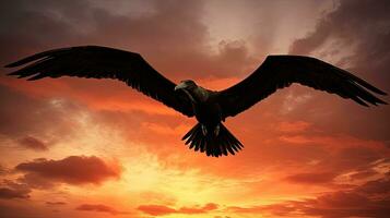 Galapagos sky holds a Frigate bird in flight. silhouette concept photo