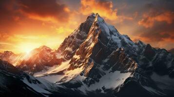 Dramatic sunrise on Capitol Peak s northeast ridge Colorado. silhouette concept photo