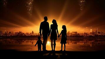 family silhouette concept photo