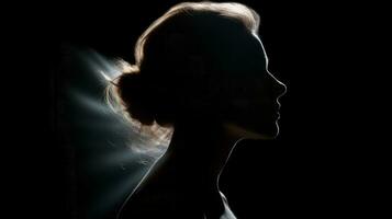 Vague outline of a female figure. silhouette concept photo