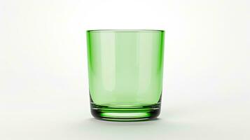 Isolated green glass on white background. silhouette concept photo