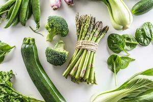 Assorment of fresh green vegetables - Top of view photo