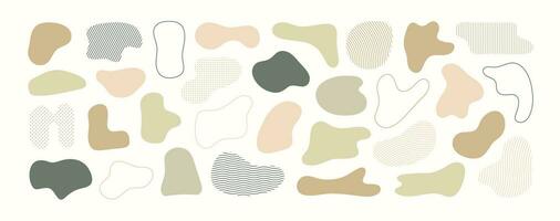 Set of abstract organic shape. hand drawn doodle art. vector blob