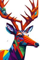 A detailed illustration of a Deer with dark gothic, leaf, and flower for a t-shirt design photo