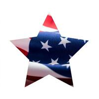 American flag in star shape isolated on white background photo