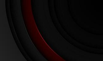Abstract red line shadow curve geometric overlap on black design modern futuristic creative background vector
