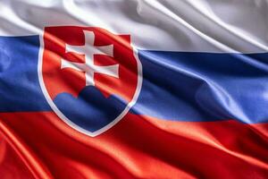 Waving flag of Slovakia. National symbol of country and state photo