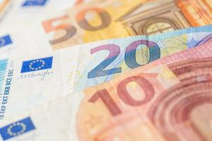 European banknotes in detail photo