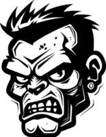 Zombie - Black and White Isolated Icon - Vector illustration