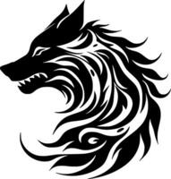 Wolf - Black and White Isolated Icon - Vector illustration