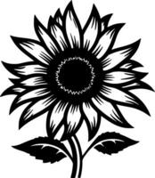 Flower, Black and White Vector illustration