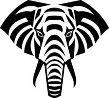 elefante - negro y blanco aislado icono - vector ilustración