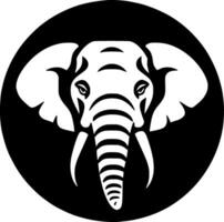 elefante - negro y blanco aislado icono - vector ilustración