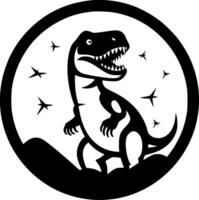 dinosaurio, negro y blanco vector ilustración