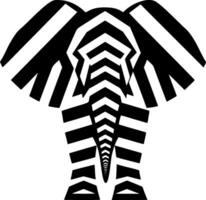 elefante - negro y blanco aislado icono - vector ilustración