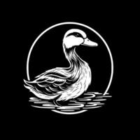 Duck, Black and White Vector illustration