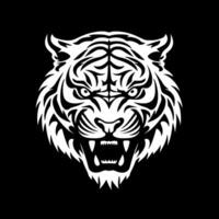 Tigre - negro y blanco aislado icono - vector ilustración