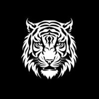 Tigre - negro y blanco aislado icono - vector ilustración