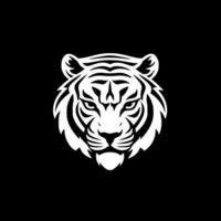 Tigre - negro y blanco aislado icono - vector ilustración