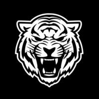 Tigre - negro y blanco aislado icono - vector ilustración