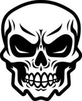 Skull, Black and White Vector illustration