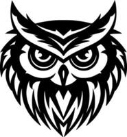 Owl, Black and White Vector illustration