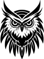 Owl, Black and White Vector illustration