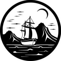 Nautical - Black and White Isolated Icon - Vector illustration
