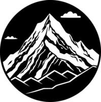 montaña - negro y blanco aislado icono - vector ilustración