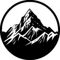 montaña, negro y blanco vector ilustración