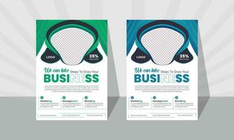 Vector corporate business flyer poster pamphlet brochure cover design template background, two-color palette, A4 size.