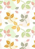 Colorful Seamless pattern with decorative leaves vector