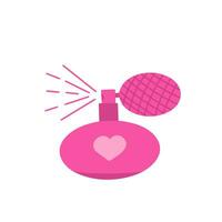botella de perfume, rosado muñeca botella de perfume. ilustración para impresión, antecedentes y embalaje. imagen lata ser usado para saludo tarjetas, carteles y pegatinas aislado en blanco antecedentes. vector