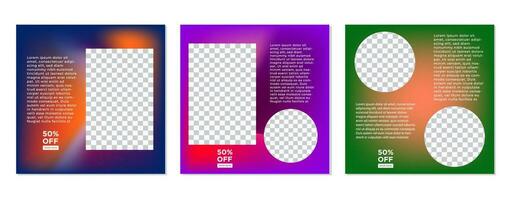 ABSTRACT SQUARE BACKGROUND SOCIAL MEDIA POST BANNER TEMPLATE SALES SET. EDITABLE COVER DESIGN PROMOTION SALE VECTOR