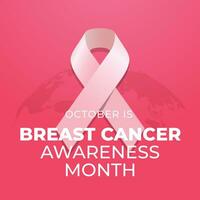 Breast cancer awareness month design template good for celebration. pink ribbon design template. vector eps 10. flat design.